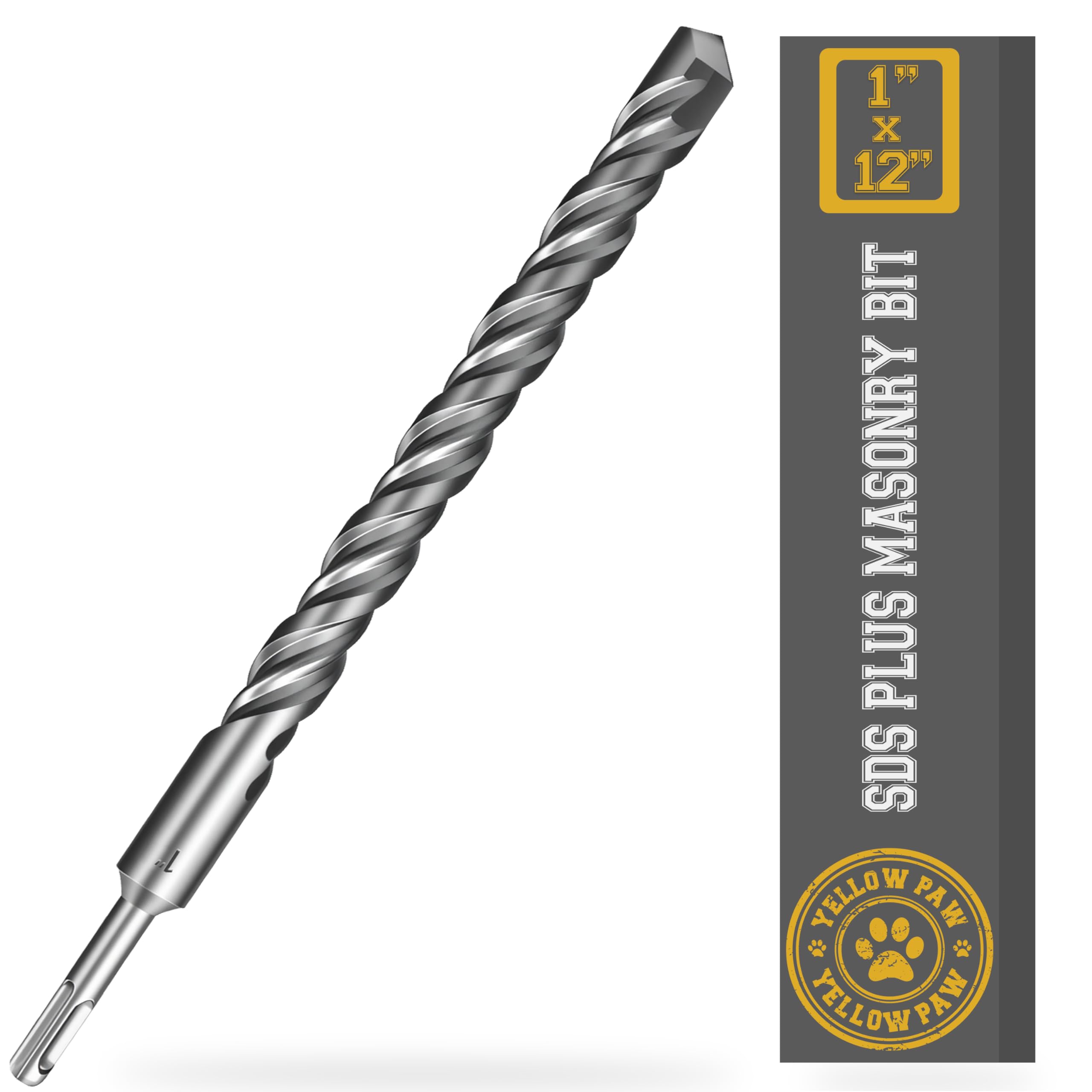 Photo 1 of 1 Inch SDS Plus Masonry Drill Bit for Concrete & Brick (12" Length - Industrial Grade) Fits All SDS Rotary Hammers - Carbide Tipped for Cement, Stone, Block, & More
