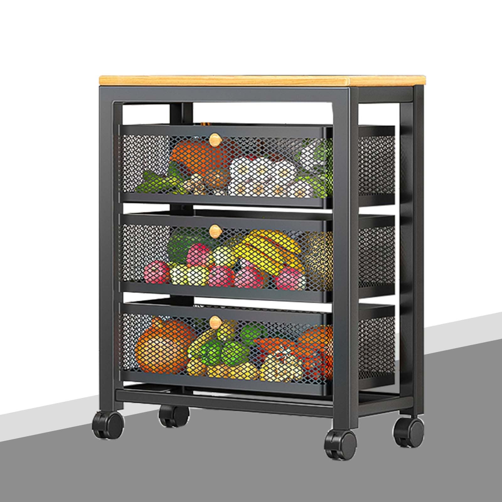 JYBNBBE Rolling Utility Cart - Multi-Functional Storage Small Sideboard Tall Storage Cabinet Larder Cupboard Bar Cart for Kitchen Bathroom Laundry Office.