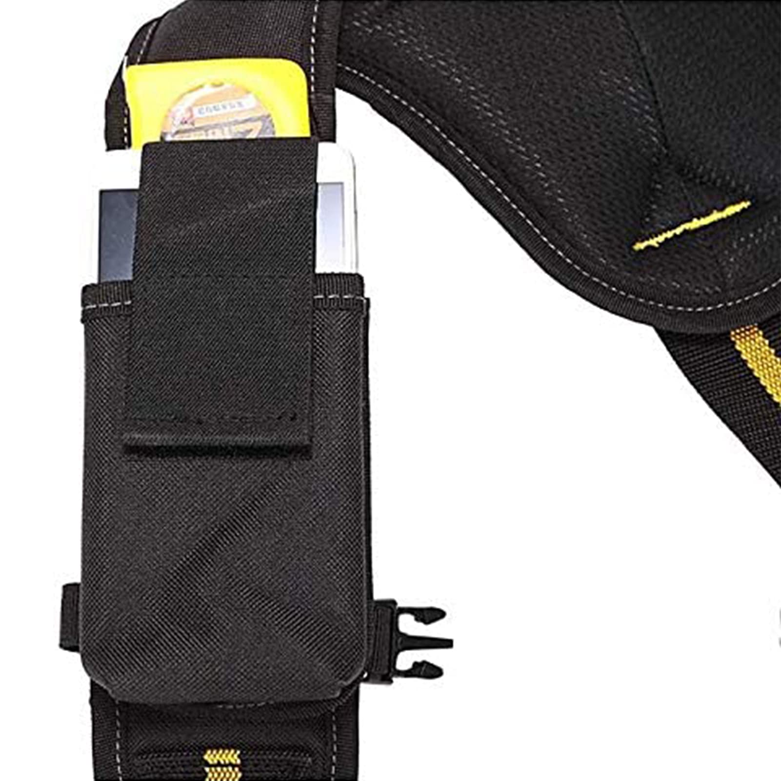 Bretelle per Cintura per Attrezzi, 36–50 pollici Regolabili Bretelle a Forma Y con Supporto Lombare, Cintura Portautensili con Multi-Tasche per Elettricisti e Falegnami