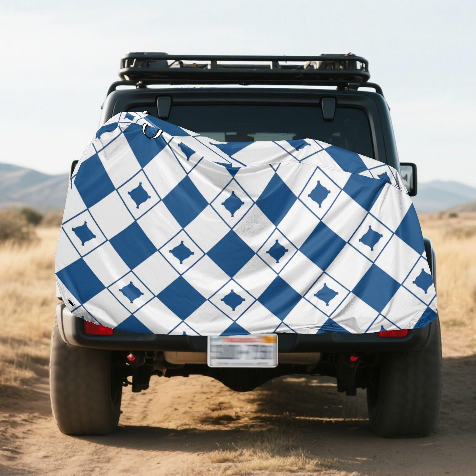Housse imperméable pour vélo avec trous de verrouillage - Résistante aux UV - Pour intérieur et extérieur - Convient à la plupart des motos - Bleu et blanc