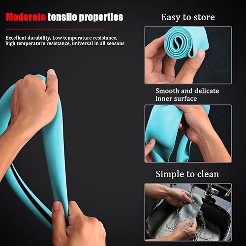 Miniatura 5 de JDDRY Funda para volante - Protector de silicona - Ajuste universal - Azul claro (1PC)