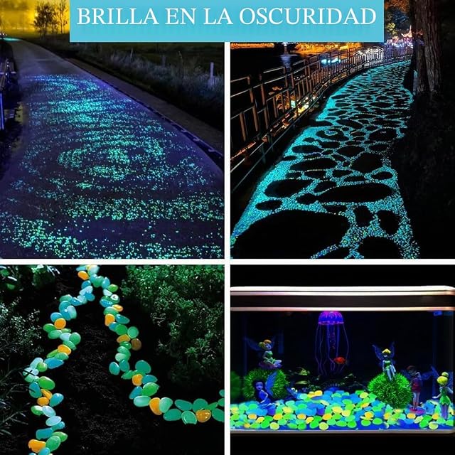 Foto 6 de 7 de HMCEY 400 Piezas Piedras Luminosas de Colores,Piedras Decorativas Jardin para Macetas,Guijarros Decorativos…
