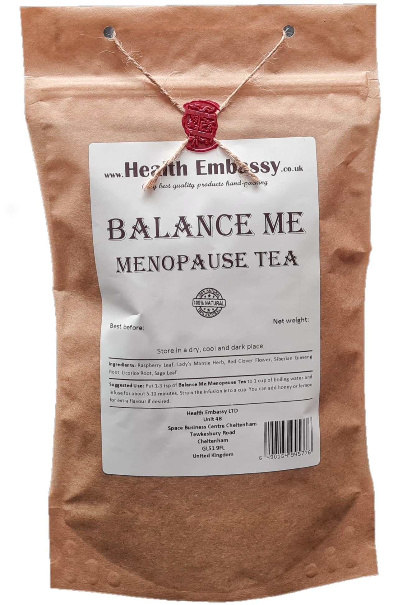 Health Embassy Balance Me Menopause Tea 75g | Herbal Blend for Menopausal Comfort | Find Balance and Comfort | Holistic Wellness by Health Embassy
