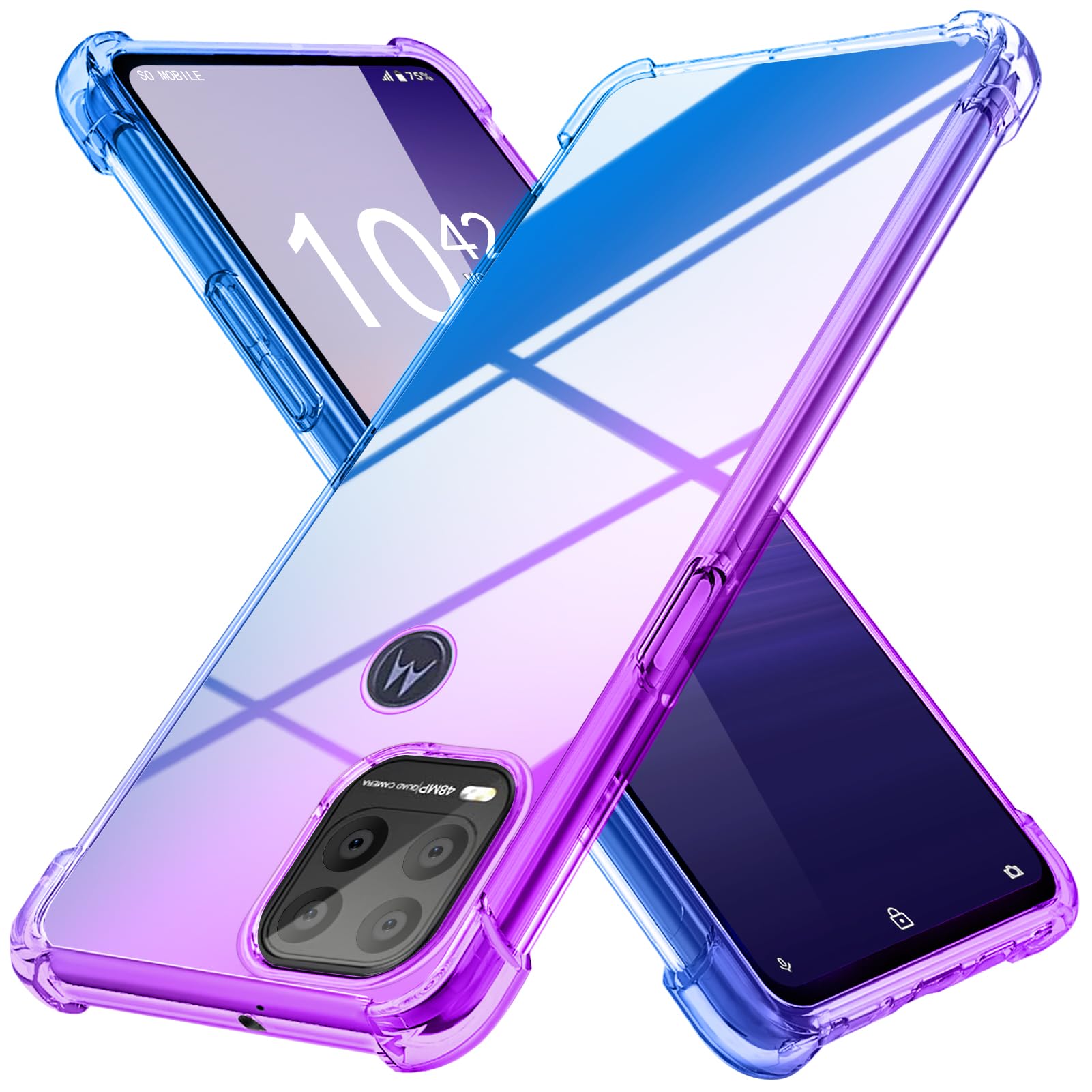 MIDIIUGCT case for Moto G Stylus 5G 2021 [Gradient] Clear Soft TPU Non-Slip Non-Yellowing Soft Edge Cover for Moto G Stylus 5G 2021,Purple/Blue,