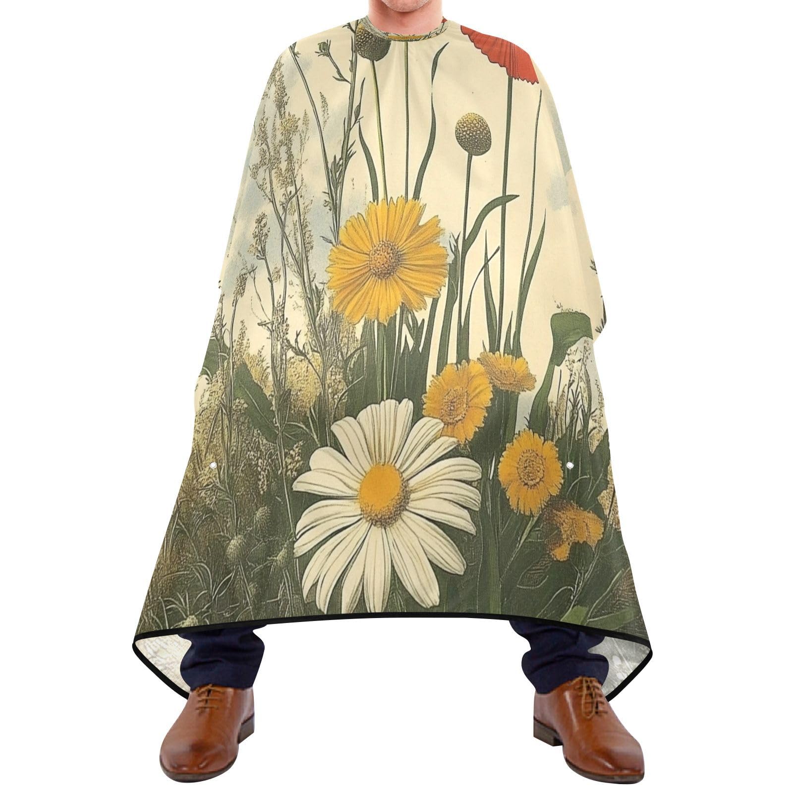 Kigai Hair Cutting Cape for Men & Women Poppy Flowers Waterproof Barber Cape Professional Hairdressing Salon Styling Cape with Adjustable Closure Snap