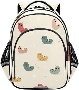 Cute Cartoon Caterpillars Pattern Backpack for Kids Elementary School Bag Boys Girls Bookbag Travel Backpack Daypack
