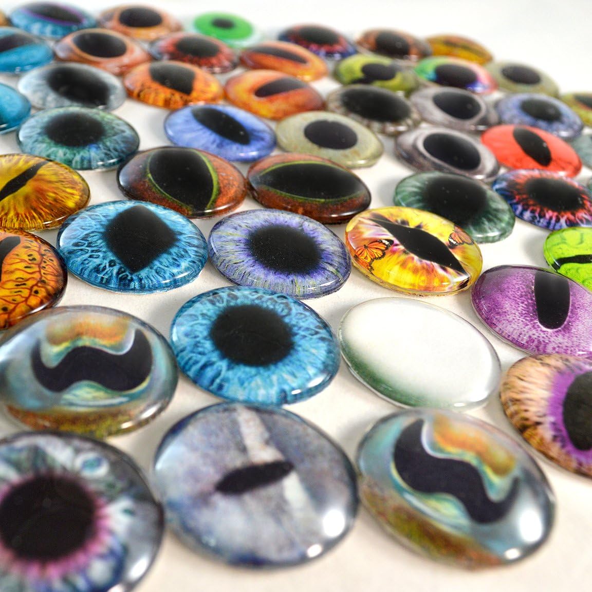 Bulk Lot of 20 Large 30mm Random Overstock Glass Eyes (10 Matching Pairs)