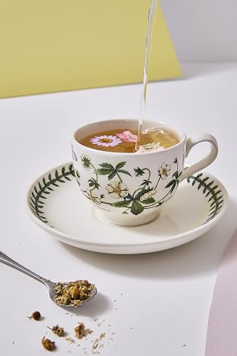 Miniatura 5 de Portmeirion Botanic Garden - Juego de 6 tazas de té y platillo  Juego de 6 con motivos florales surtidos  Tazas de té y platillos de 7 onzas