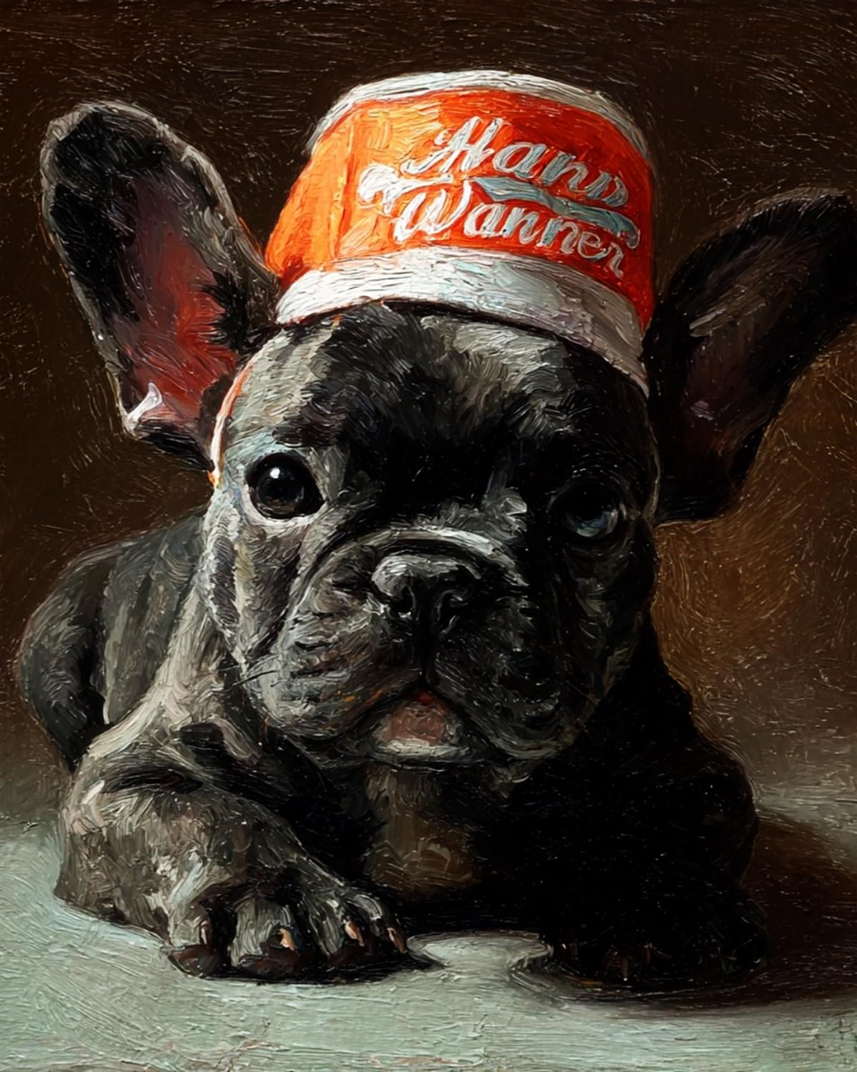 Liubaishi Black Paint By Numbers For Adults, French Bulldog With Hat, 40X50 Cm Acrylic Canvas Kit With Brushes And Paints