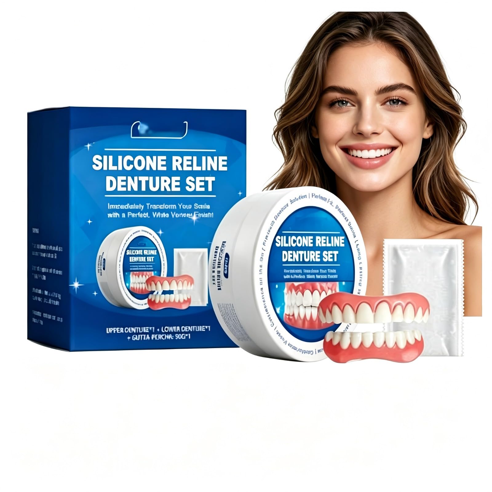 Prothèse Dentaire Silicone Bikenda Pour Hommes Et Femmes, Appareil Dentaire en Silicone, Fit Quickly Improve the Beautyof Your Smile (1pcs)