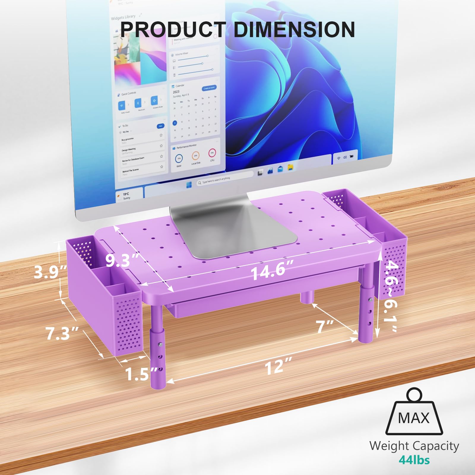 WALI Computer Monitor Stand with Storage and Pen Holder view 7