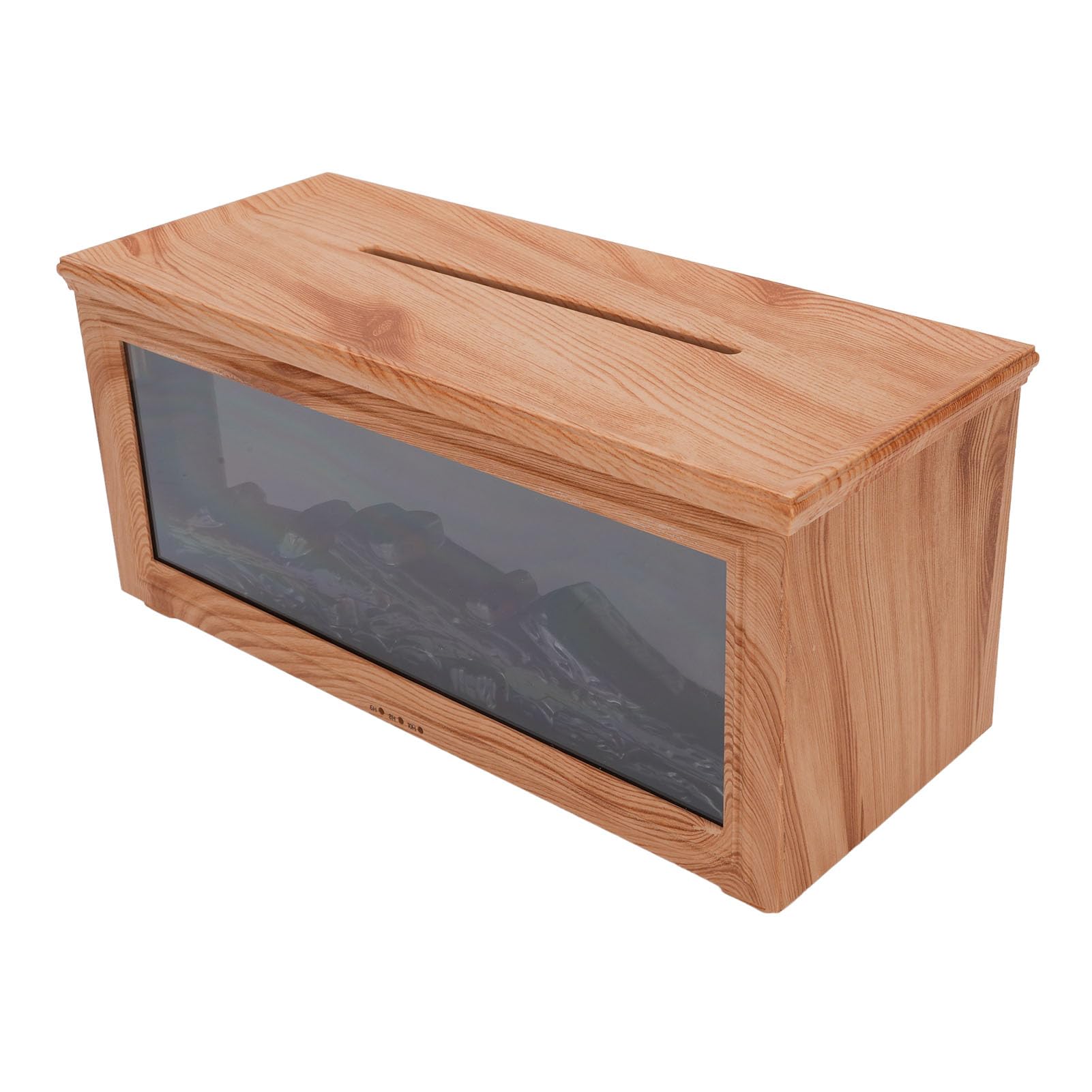 GOWENIC Diffusore di Aromaterapia per Caminetto con Venature del Legno da 180 Ml, Diffusore di Oli Essenziali Ad Ultrasuoni da 280 Ml con Simulata, Umidificatore per Luce Notturna a 7 Colori con