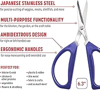 Vista 9 de Joyce Chen Original Unlimited Kitchen Scissors All Purpose Kitchen Shears With Comfortable Handles, Yellow, 2 Pack