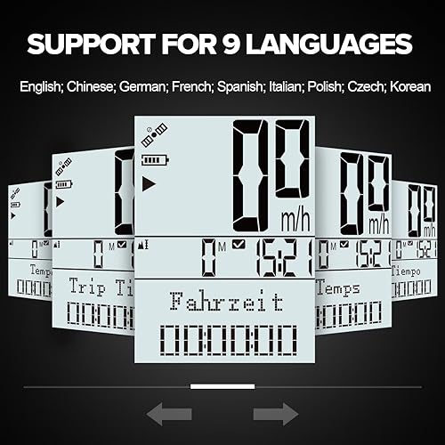 Miniatura 7 de INBIKE Computadora inalámbrica para bicicleta con soporte IPX7, velocímetro impermeable para bicicleta, 2.4 LCD con retroiluminación automática