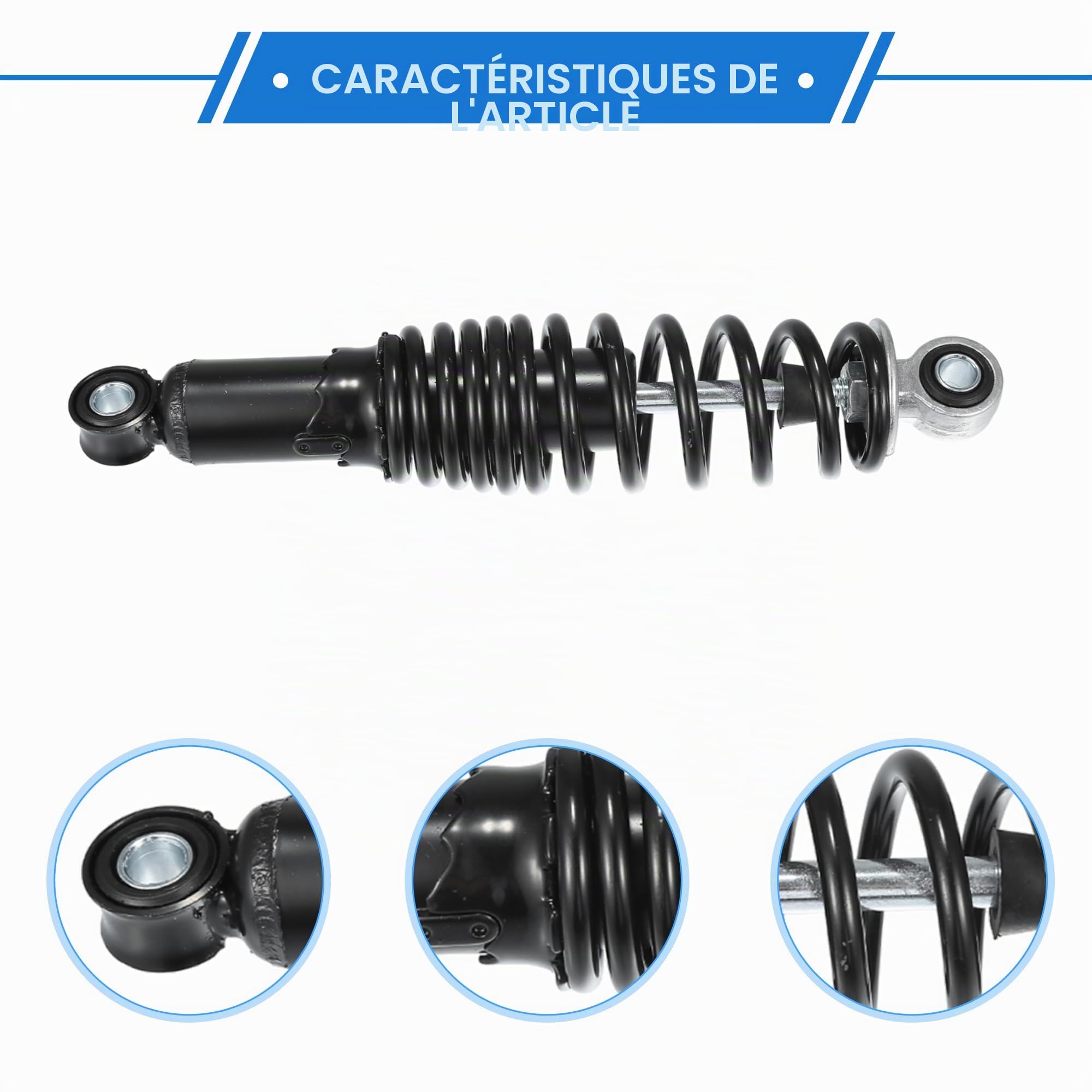 Amortisseurs Arrière Suspension Noir 1 Paire Pour Moto Acier