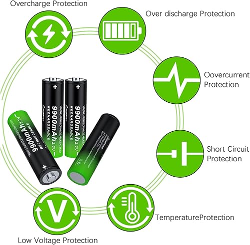 Miniatura 6 de 18650 Batería recargable 9900mAh 3.7V baterías de iones de litio para linternas de mano, faros, timbres de puerta, juguetes, cámaras (2 piezas,