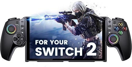 KICKDOT JC500 Nintendo Switch 2 Joypad Controller | Wireless Gamepad with Hall Effect Joysticks, Built-in Kickstand, Ergonomic Grip | No Drift, Back