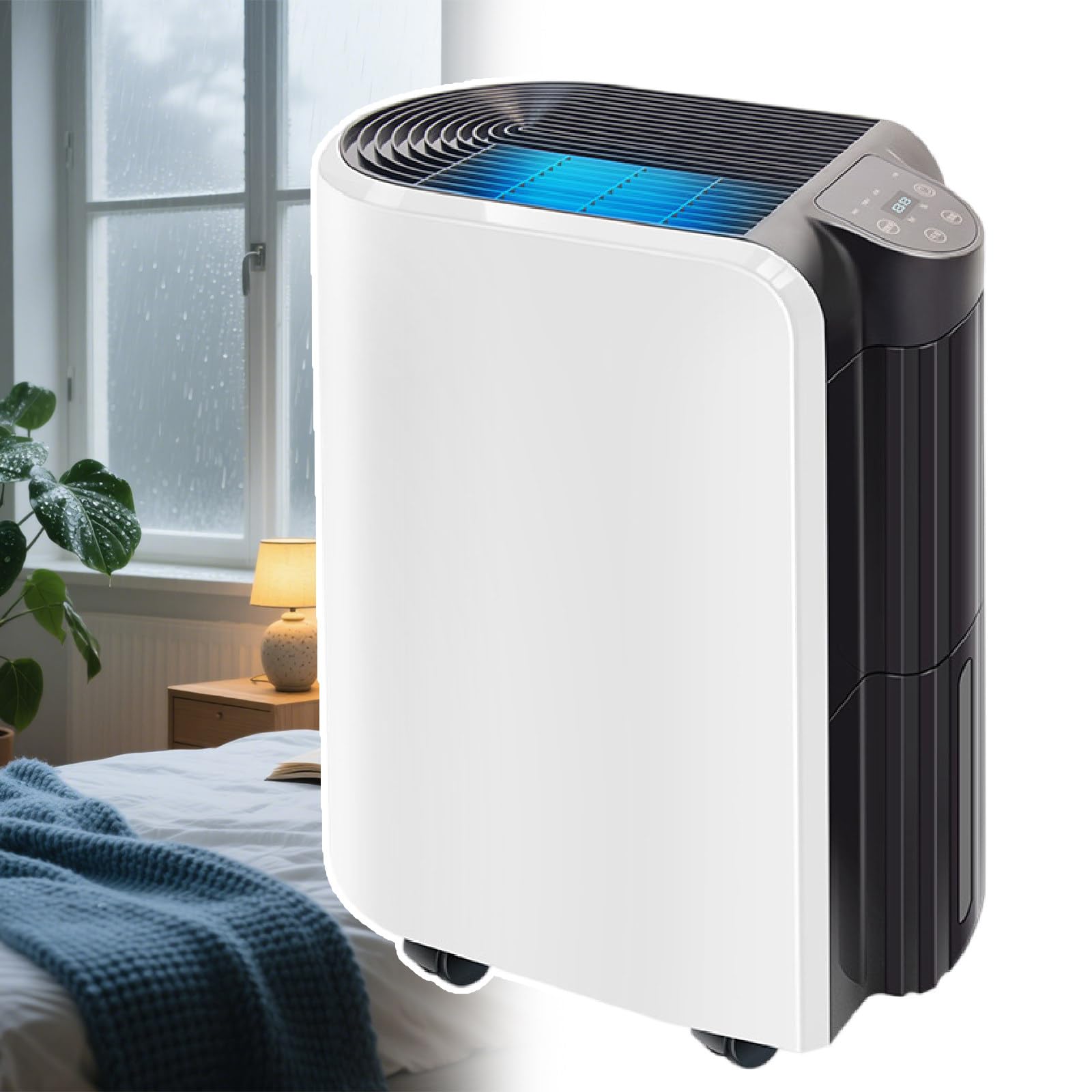 Osuszacz Powietrza 20 L/Dzień Do Domu I Dużych Pomieszczeń | Przenośny Osuszacz Powietrza 280 W, Zbiornik 2,2 L, Regulacja Wilgotności Względnej 10–95%, Do Piwnic