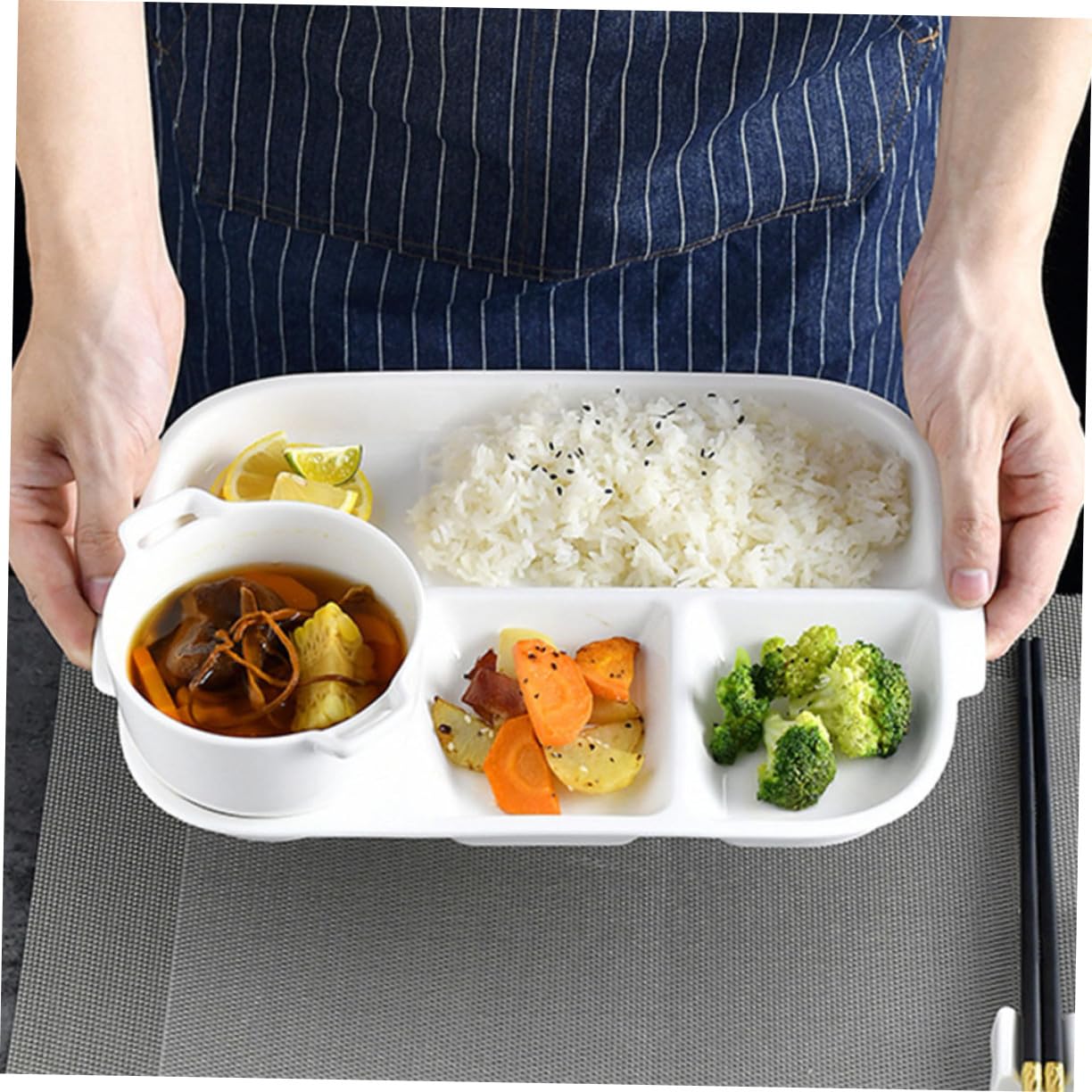 Keramik Knödelplatte mit Fächern, Weißer Essensteller für Portionen