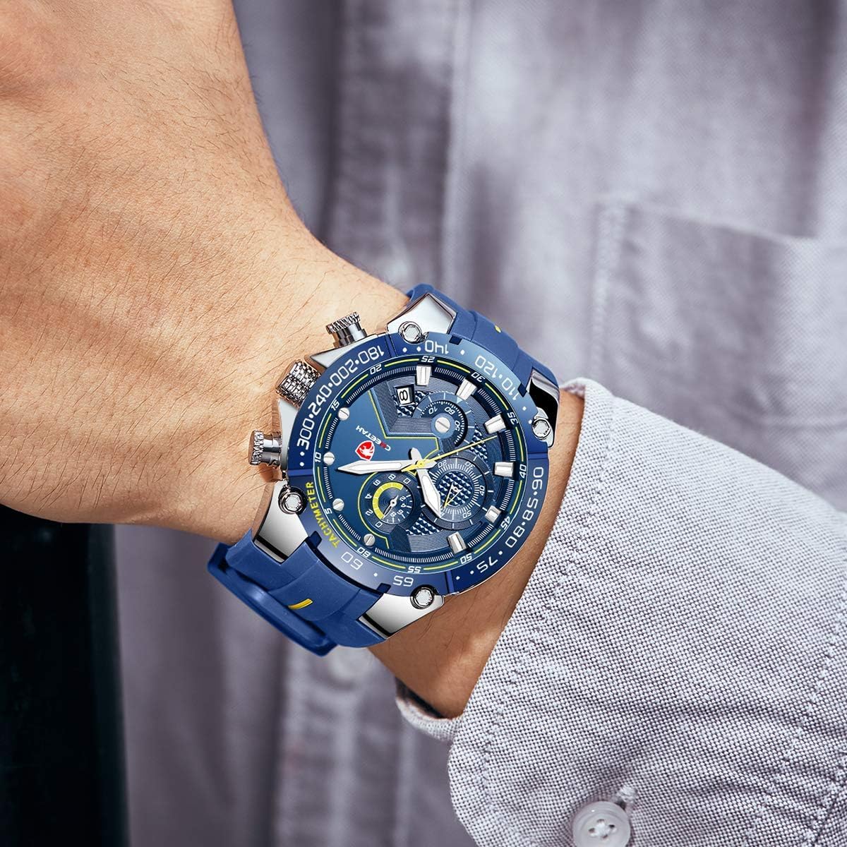 Relógio Masculino Analógico Esportivo Cheetah 1606 Original Pulseira de Silicone Com Cronógrafo Calendário Data Ponteiro luminoso em promoção! Veja a oferta e mais achadinhos de Relógios de pulso 5 Hoje é o melhor dia para comprar Relógio Masculino Analógico Esportivo Cheetah 1606 Original Pulseira de Silicone Com Cronógrafo Calendário Data Ponteiro luminoso com aquele preço maroto! Promoção! Aproveite a oferta! 5