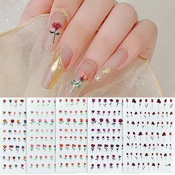 Amazon Co Jp ネイルシール 薔薇 バラ ネイルシール ローズ 花 フラワー ステッカー Diy ネイル ばら 5枚セット ビューティー