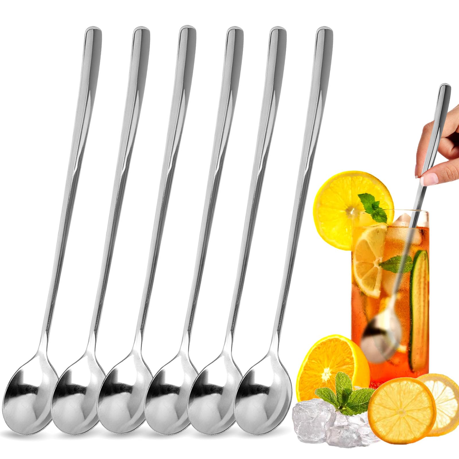 Photo 1 of Ninsula Stainless Steel Long Spoon Set (6-Piece)