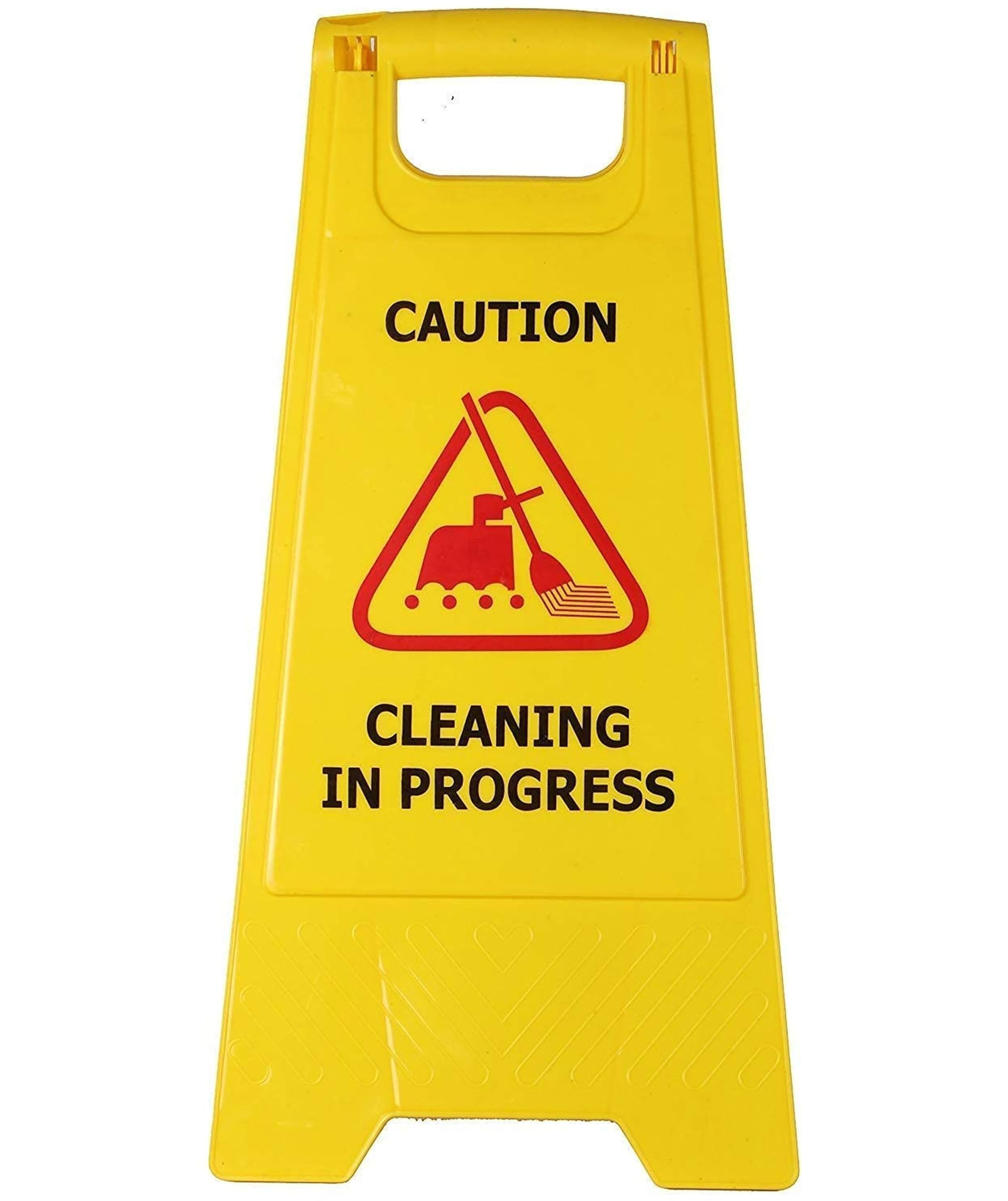Cleaning in Progress Caution Sign Board – Foldable ABS Plastic Safety Warning Stand for Floor Cleaning Areas, Indoor & Outdoor Use