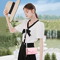 Vista 7 de Peacocktion Cartera para mujer con RFID, cartera cruzada de gran capacidad, 2 correas