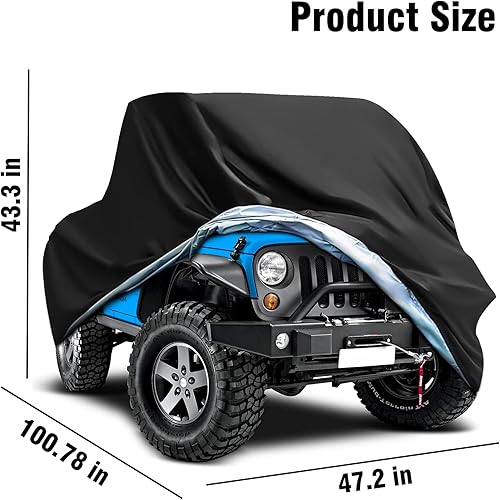 Miniatura 7 de Cubiertas de ATV impermeables al aire libre resistentes cubierta de 4 ruedas para parabrisas UTV cubierta para transporte  Cubierta de cuatro ruedas