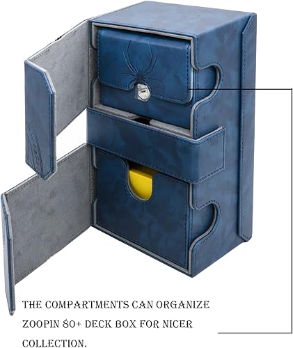 Vista 29 de Zoopin - Caja de 200 cartas para MTG, CCG, TCG, Yugioh... con dos contadores de vida integrados y dos bandejas de tarjetas más una bandeja de dados