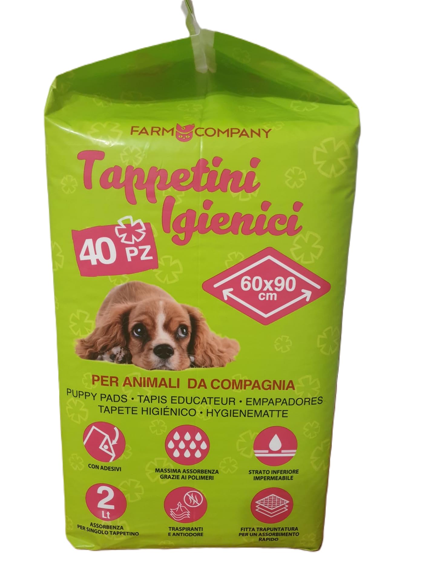 Farm Company Tappetini Igienici per Cani 60x90 Antiodore Antiscivolo