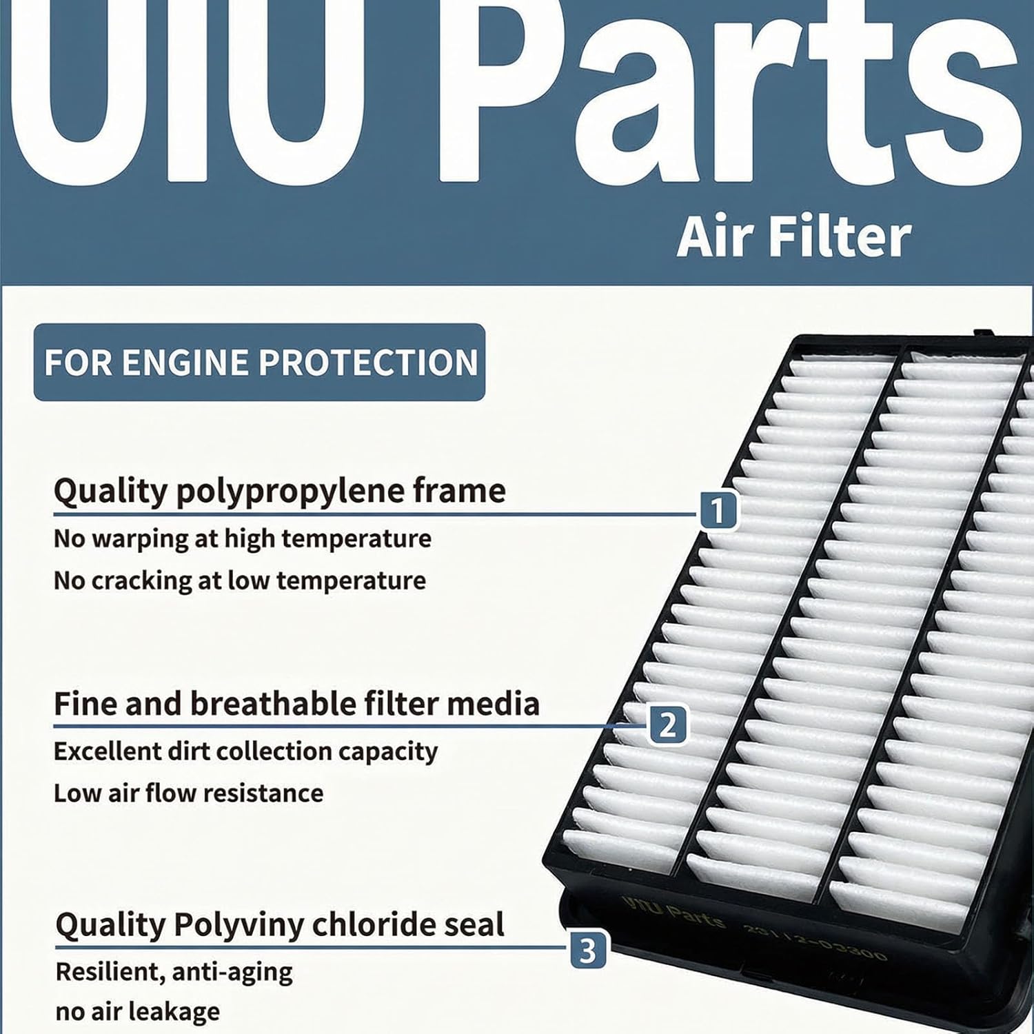 UIU Engine Air Filter 2PCS Compatible with Ford F-150 1997-2003 5.4L/1997-2008 4.6L V8/1997-2010 4.2L V6, 1997-2004 Ford Expedition 5.4L V8/4.6L V8 Replaces CA8039