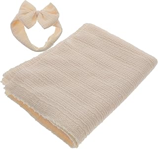 Toddmomy 1 Conjunto De Envoltório Recém-Nascido Europeu E Americano Arco Terno De Poliéster Branco Bebê