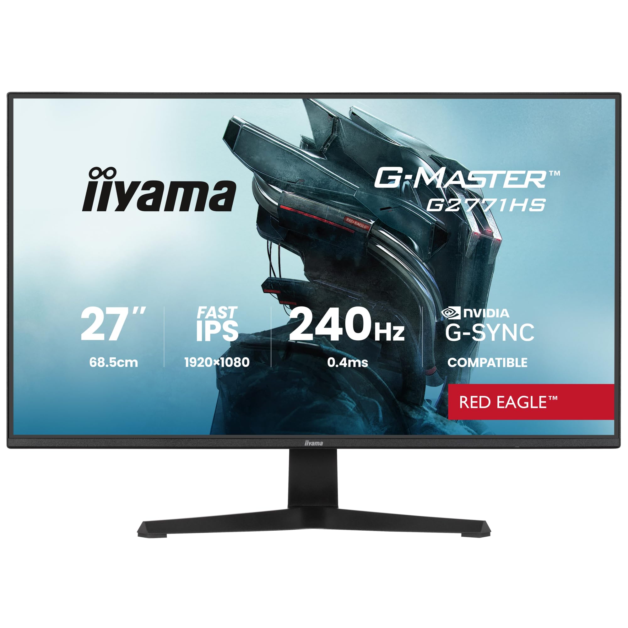 iiyama G-Master Red Eagle G2771HS-B1 27-calowy szybki monitor gamingowy IPS LED Full HD 240 Hz HDMI DP 0,4 ms G-SYNC czarny