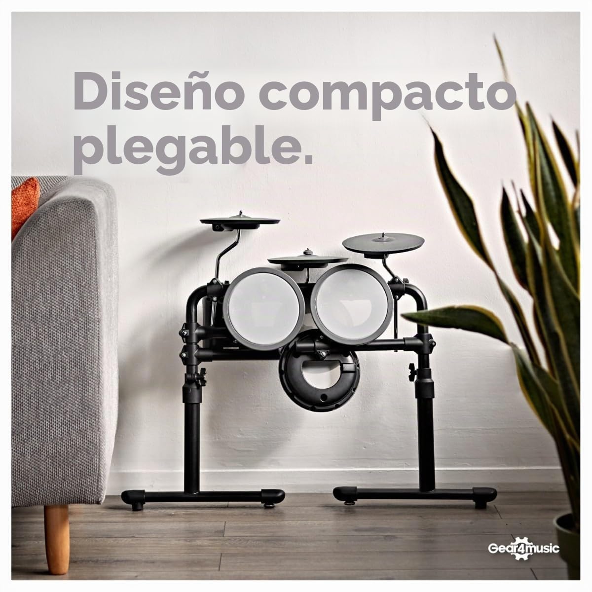 VISIONDRUM Batería Electrónica Niños y Adulto, 7 Pads en Malla, Azul | Kit de Batería Eléctrica, Altura Regulable, Diseño Plegable, Auriculares, Taburete y Baquetas Incluidos