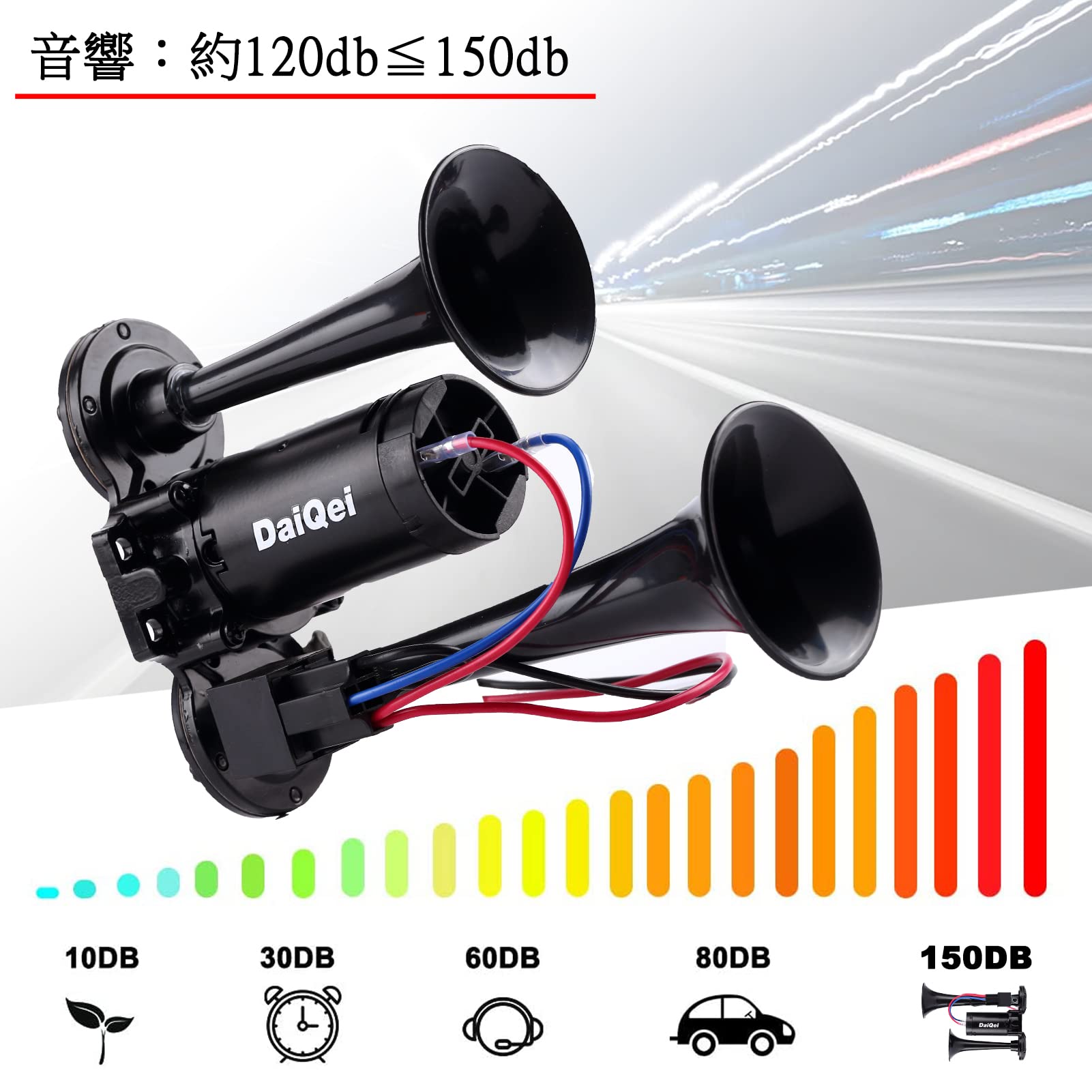 Amazon | DaiQei 12V/ 150DB 車用ヤンキーホーン, エアーホーン