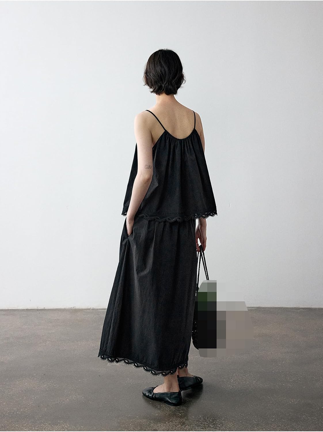 Women’s Summer A-Line Midi Skirt, High-Waisted Chinese Style Cotton Casual Long Skirt
