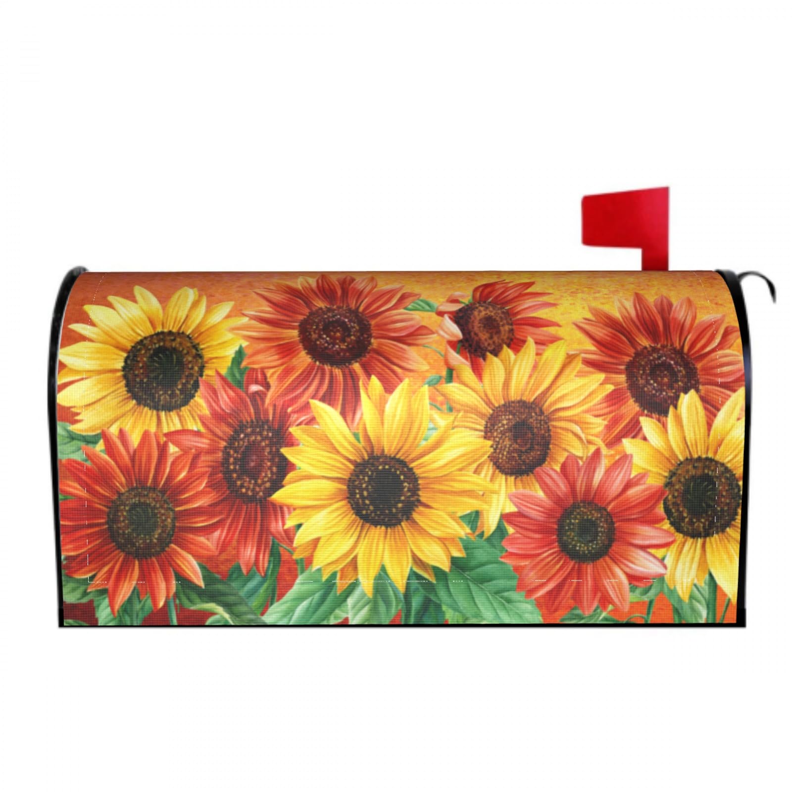 Sunflower Mailbox Covers Magnetic Wraps Post Letter Box Cover Garden Home Decor 25.5x21 in