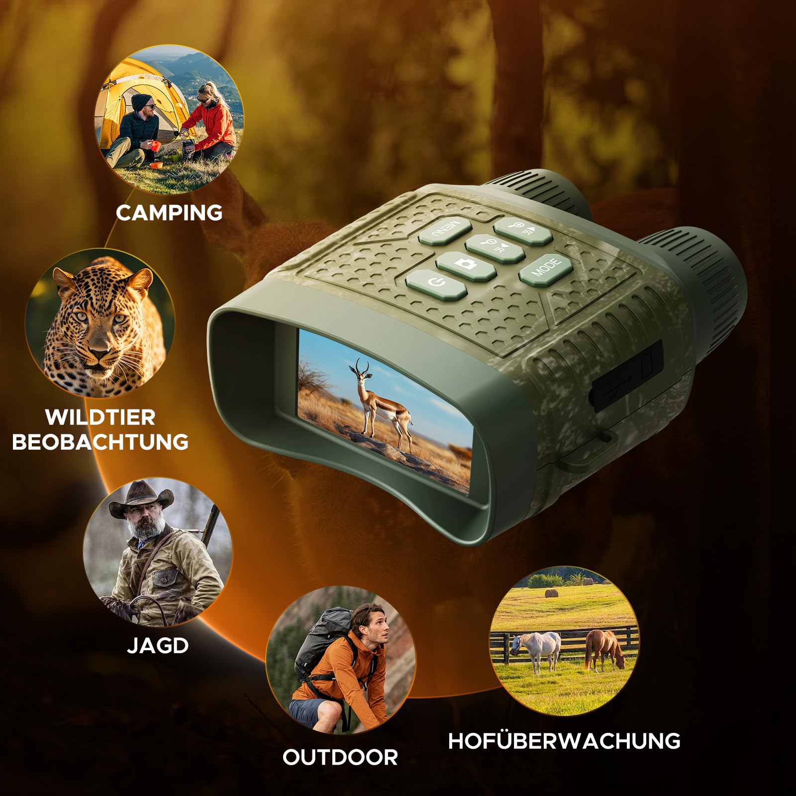 4K 48MP Nachtsichtgerät mit 10-Fach Zoom und 5000mAh Akku für Beobachtungen bis 400m – Ideal für Jagd, Outdoor-Aktivitäten, Camping und Sicherheitszwecke