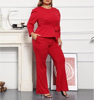 Amazon.com: ThusFar Plus Size 2 Piece Outfits for Women Blazer Top