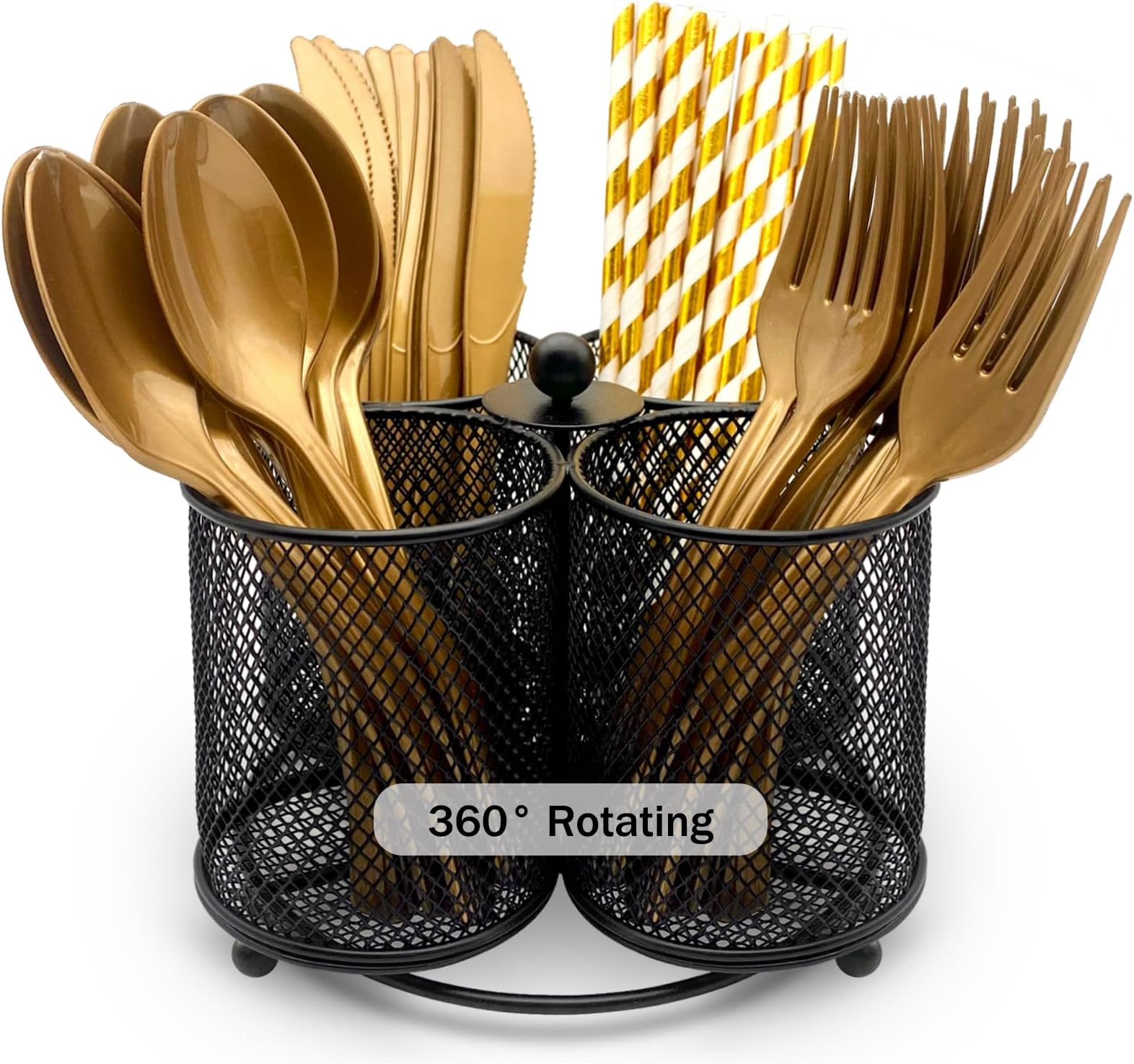 DysanVica 360° Rotating Metal Utensil Caddy 4