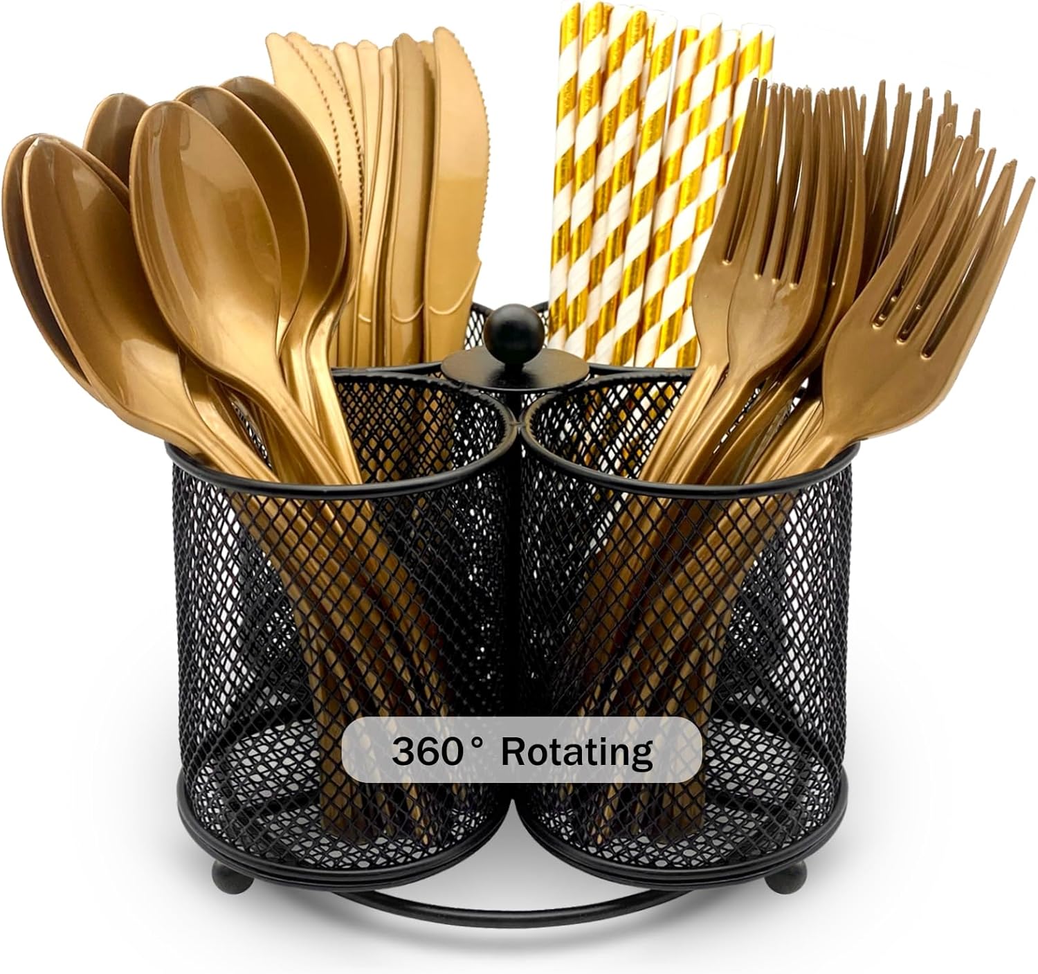 DysanVica Silverware Holder Utensil Caddy 360° Rotating