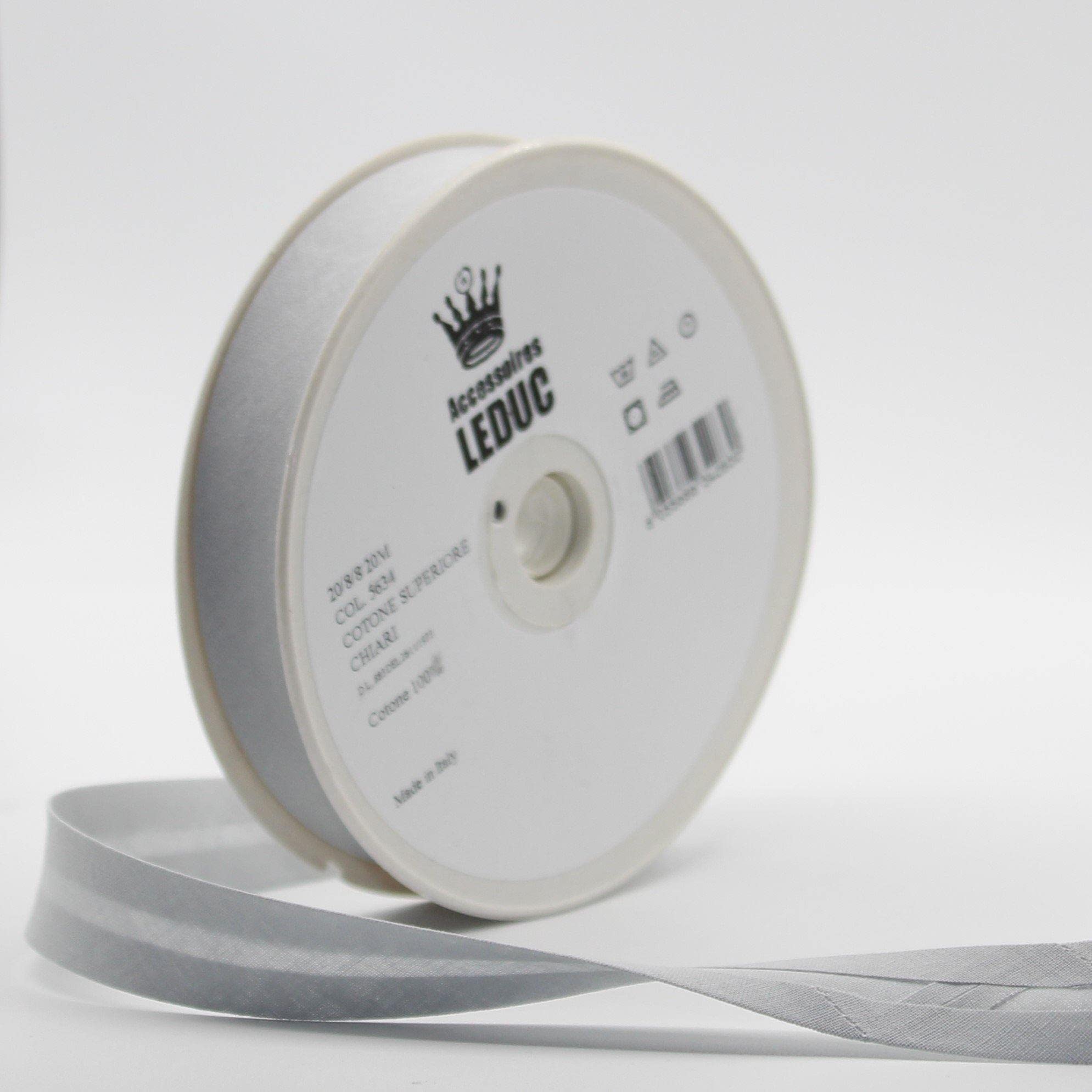 Biais Coton Leduc 20m - Double Plis 8+20+8mm - Qualité Italienne Bordeaux - Pour Finitions Couture