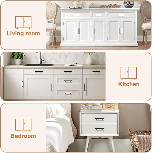 Miniatura 6 de Probrico Paquete de 30 Manijas de Gabinete de Cocina Negro Mate con Centros de Orificios de 3-3/4 pulgadas, Tiradores de Cajón de Tocador de Acero