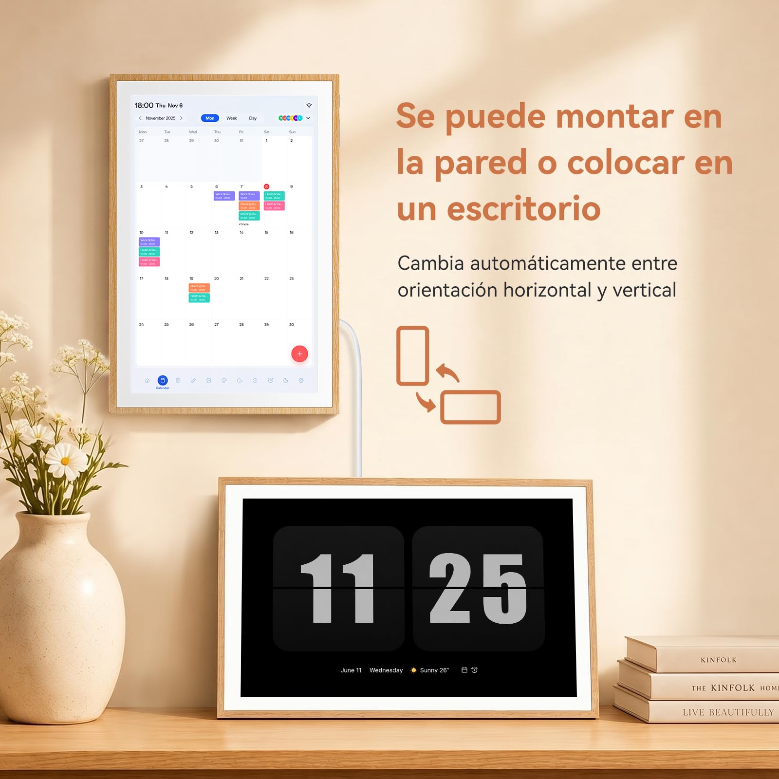 Blackview Calendario Digital 10,1" para Hogar y Oficina – Organizador Familiar Multifunción con Reloj, Planificación Semanal y Mensual, Inicio Completo y Agenda, Sync iCloud/Google/DK Calendar