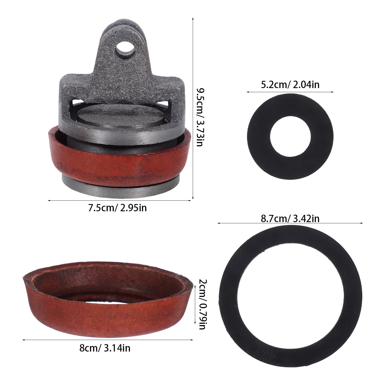 Juego de Accesorios para Bomba de Agua Manual de Pozo Junta de Cuero y Émbolo de Hierro, Piezas de Repuesto para Bombas de Mano y Jardín Color Aleatorio