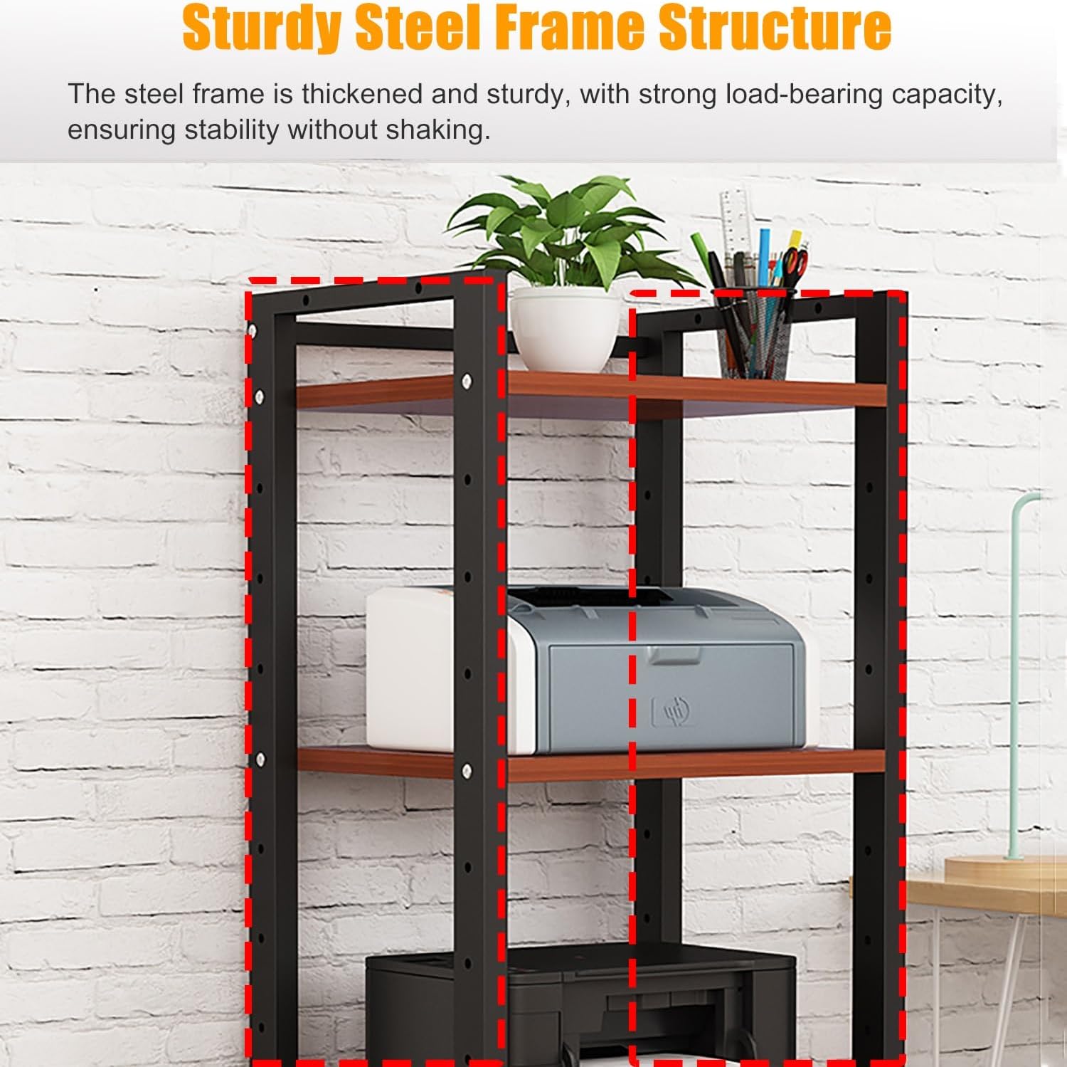 7-tier Av Media Stand, Audio Rack With Adjustable Shelves, Stereo Racks And Stands With Wheels, Stereo Rack For Home, Office, Theater(A)