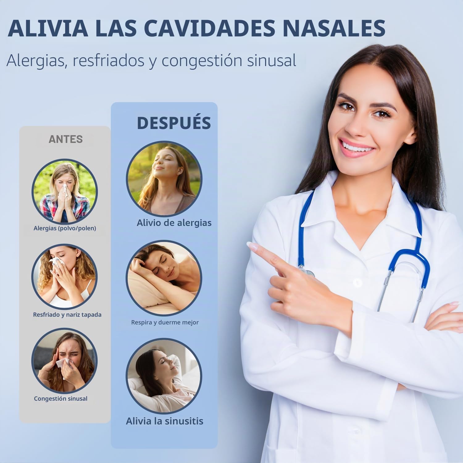 Sistema de riego nasal, máquina de enjuague sinusal, máquina de enjuague nasal con tanque de agua salada y tanque de recogida de residuos, limpiador de nariz para sinusitis, alergias nasales,