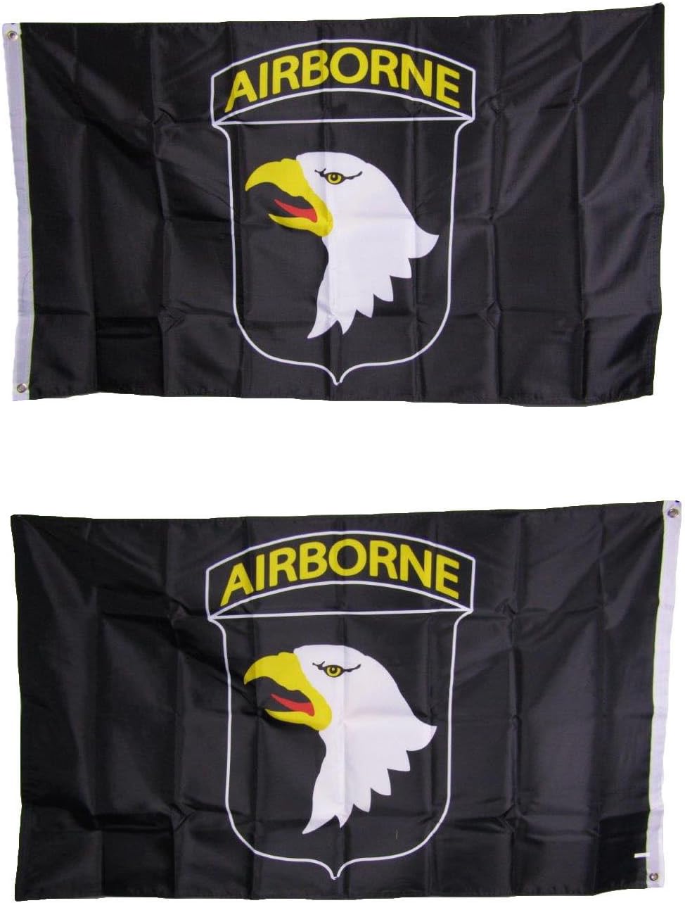 Ant Enterprises 3x5 Army Airborne 101st Heavy Duty Polyester Nylon 200D Double Sided Flag 3'x5' Banner Brass Grommets UV Resistant Premium Quality Double Stitched Canvas Header.