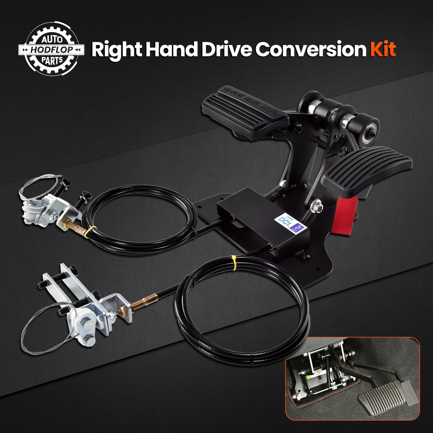 Right Hand Drive Conversion Kit, RHD Control, Postal Carrier Driving School Right Side Drive, RHD Brake and Gas Pedal for Driver Training Vehicle Dual Control Pedal Replace# ACAR-B2 ACARB2